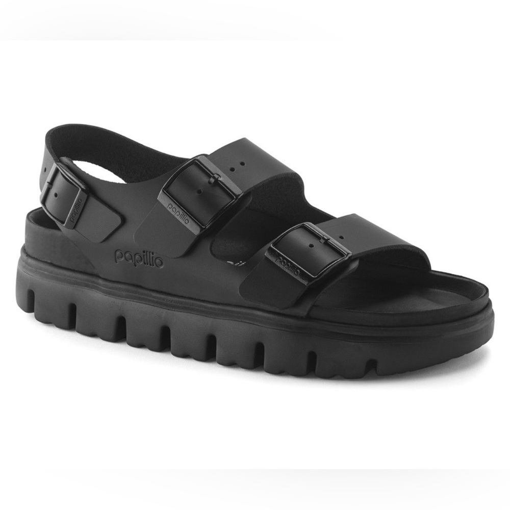 Birkenstock Milano Papillio Chunky in Black Leather